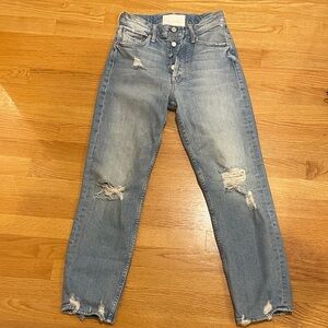 MOTHER Jeans - Classic Blue Distressed Women Jeans
